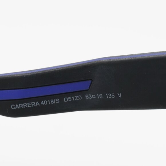 CARRERA 4018/S 0D51 Z0 Sunglasses Black Rectangle Frame, Blue Mirror Lenses - Picture 6 of 10